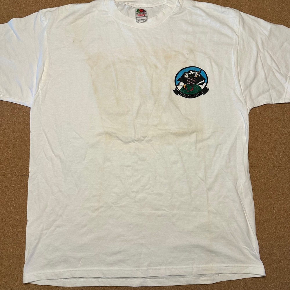 Fruit of the Loom T-Shirt Mens XL White FAIRECONRON ONE Jets Are For Kids